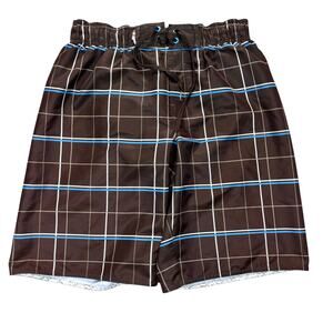 y2k 2000s Hang Ten hawaii plaid style swim boardshorts mediumsurfwear beach28x11